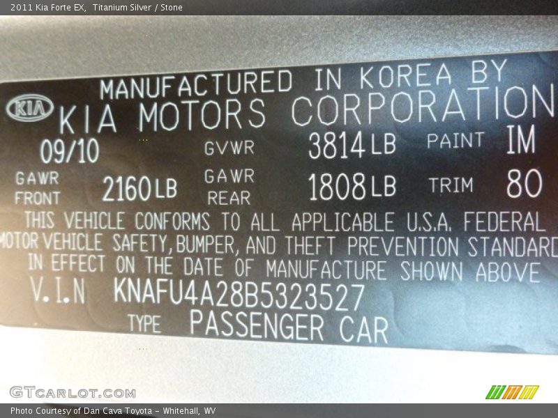 Titanium Silver / Stone 2011 Kia Forte EX
