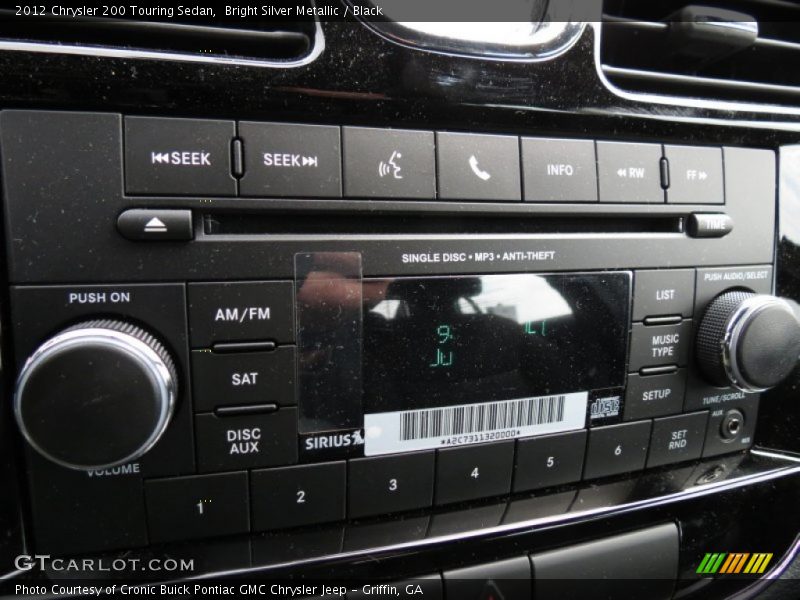 Bright Silver Metallic / Black 2012 Chrysler 200 Touring Sedan
