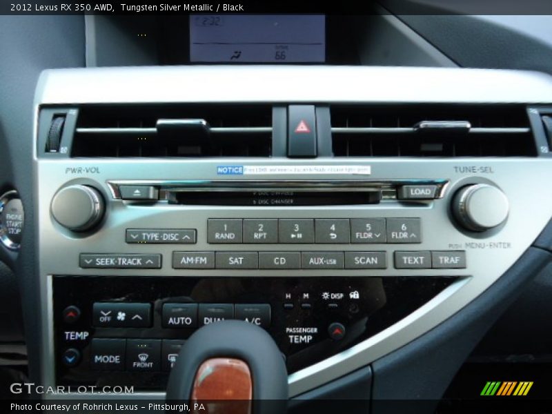 Tungsten Silver Metallic / Black 2012 Lexus RX 350 AWD