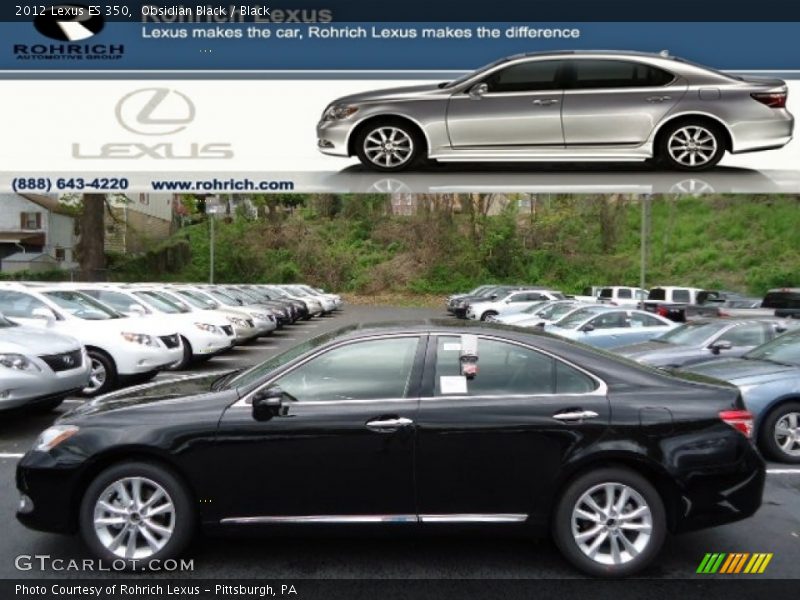 Obsidian Black / Black 2012 Lexus ES 350