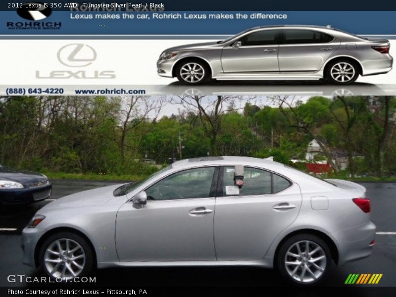 Tungsten Silver Pearl / Black 2012 Lexus IS 350 AWD
