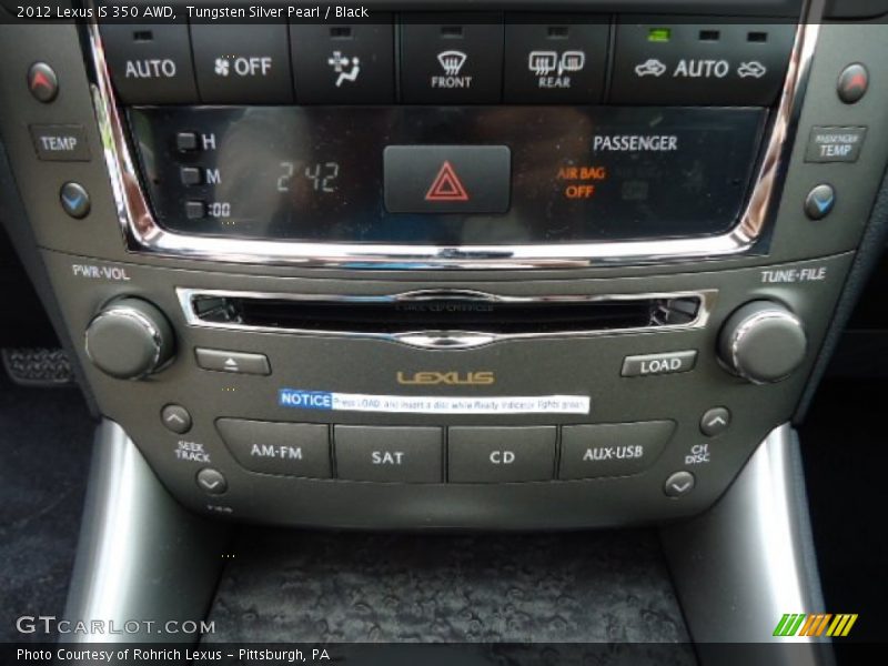 Tungsten Silver Pearl / Black 2012 Lexus IS 350 AWD