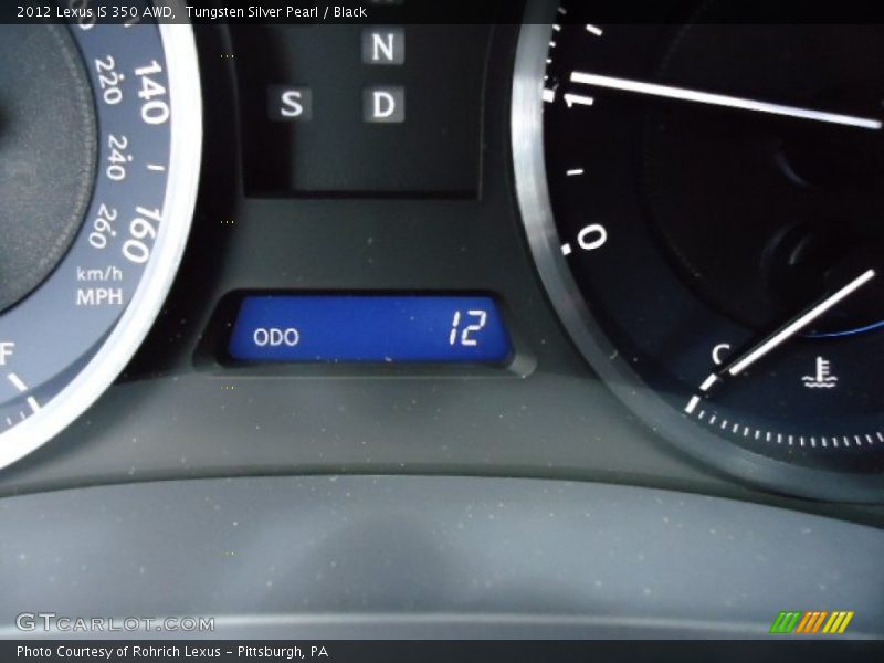 Tungsten Silver Pearl / Black 2012 Lexus IS 350 AWD
