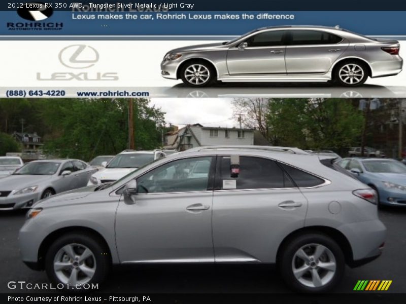 Tungsten Silver Metallic / Light Gray 2012 Lexus RX 350 AWD