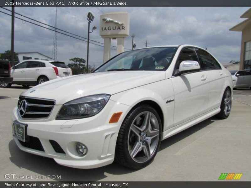 Arctic White / AMG Sahara Beige 2009 Mercedes-Benz C 63 AMG