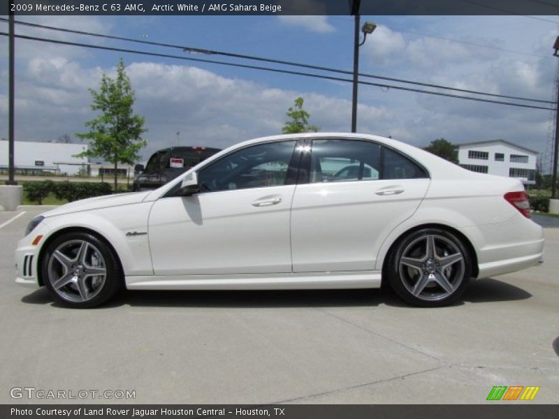 Arctic White / AMG Sahara Beige 2009 Mercedes-Benz C 63 AMG