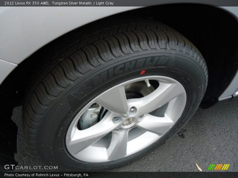 Tungsten Silver Metallic / Light Gray 2012 Lexus RX 350 AWD