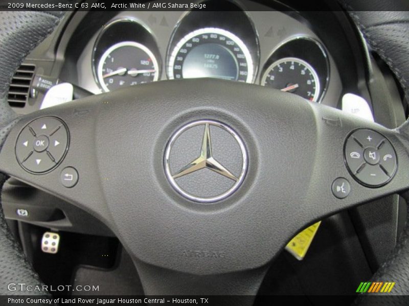 Arctic White / AMG Sahara Beige 2009 Mercedes-Benz C 63 AMG