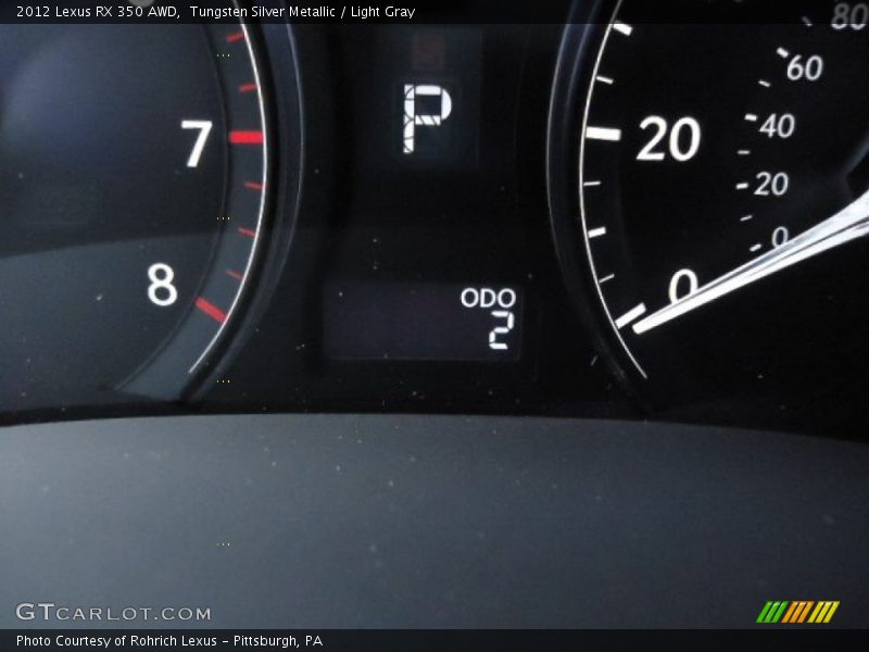 Tungsten Silver Metallic / Light Gray 2012 Lexus RX 350 AWD