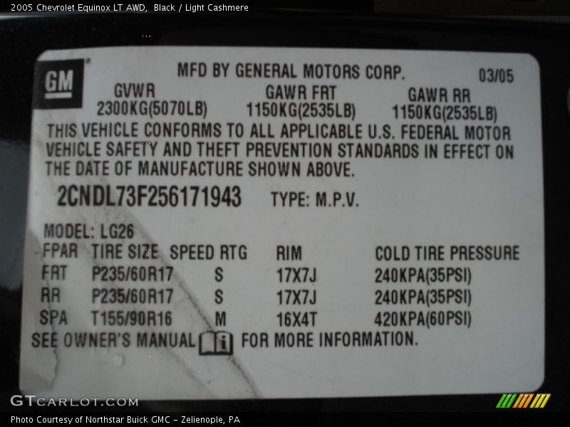 Black / Light Cashmere 2005 Chevrolet Equinox LT AWD