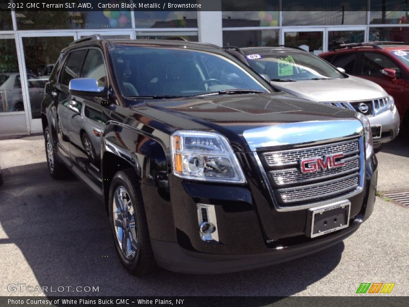 Carbon Black Metallic / Brownstone 2012 GMC Terrain SLT AWD