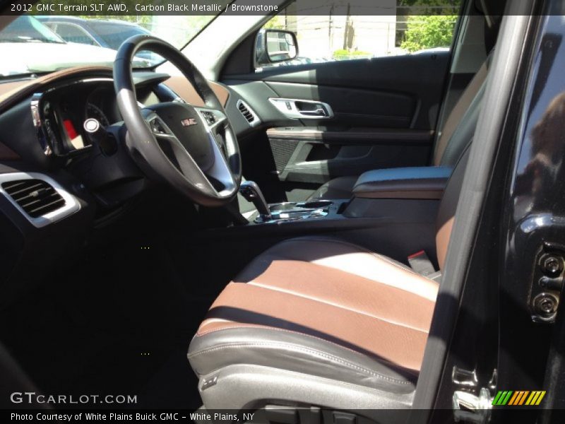 Carbon Black Metallic / Brownstone 2012 GMC Terrain SLT AWD