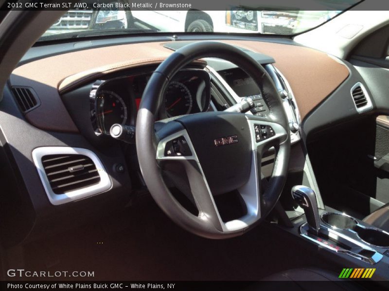 Carbon Black Metallic / Brownstone 2012 GMC Terrain SLT AWD