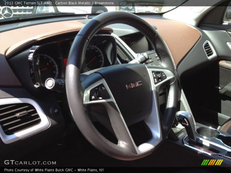 Carbon Black Metallic / Brownstone 2012 GMC Terrain SLT AWD