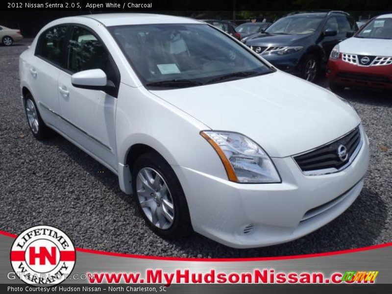 Aspen White / Charcoal 2012 Nissan Sentra 2.0 S