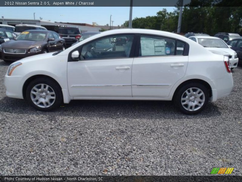 Aspen White / Charcoal 2012 Nissan Sentra 2.0 S