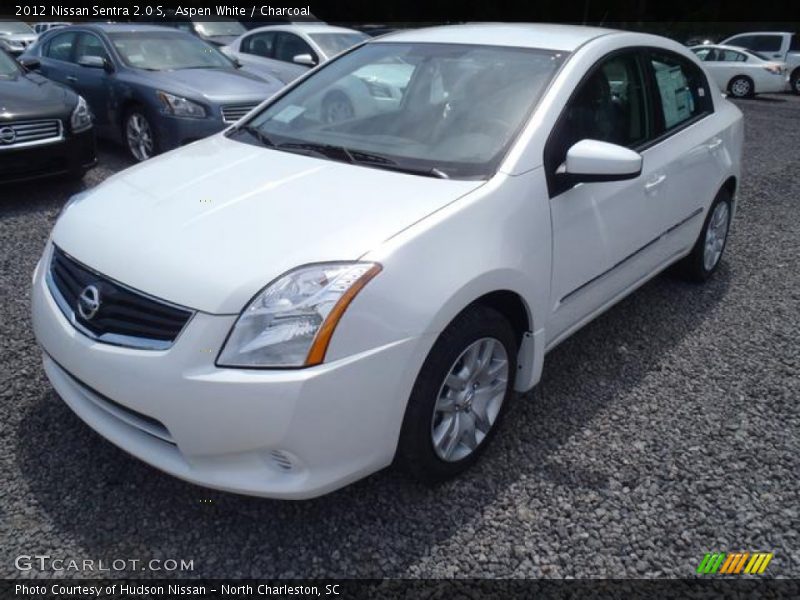 Aspen White / Charcoal 2012 Nissan Sentra 2.0 S