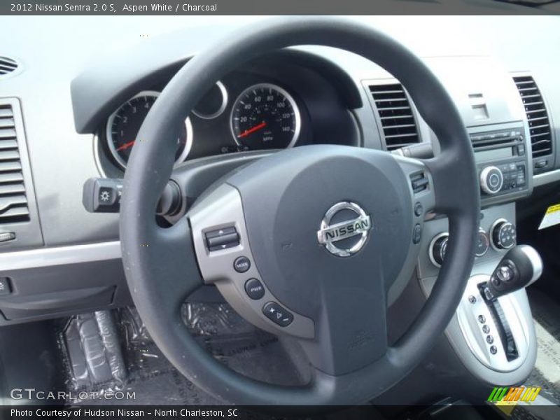 Aspen White / Charcoal 2012 Nissan Sentra 2.0 S