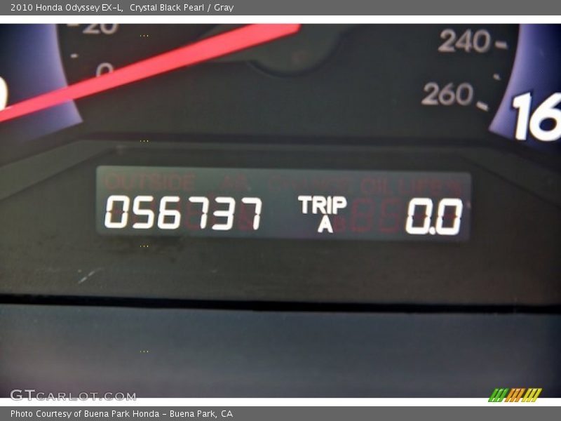 Crystal Black Pearl / Gray 2010 Honda Odyssey EX-L