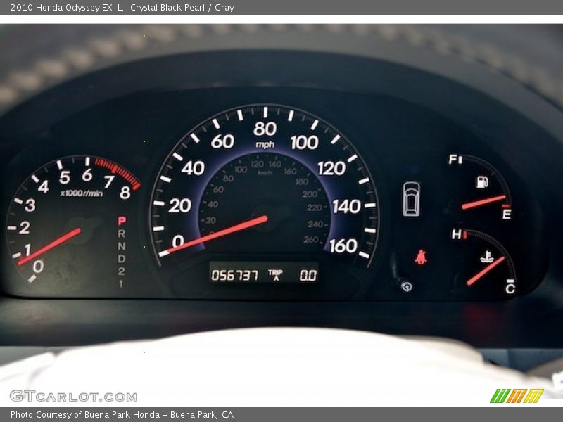 Crystal Black Pearl / Gray 2010 Honda Odyssey EX-L