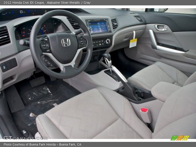 Alabaster Silver Metallic / Gray 2012 Honda Civic EX Coupe