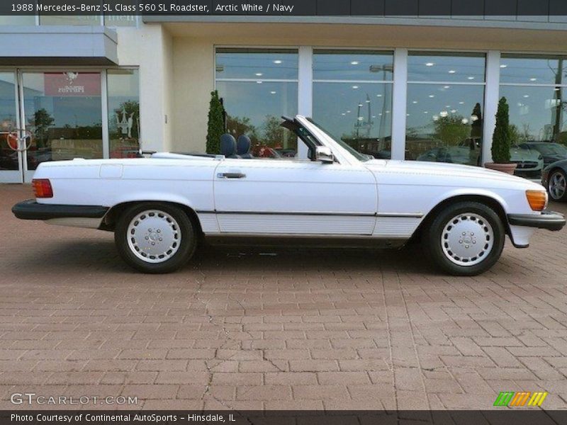 Arctic White / Navy 1988 Mercedes-Benz SL Class 560 SL Roadster