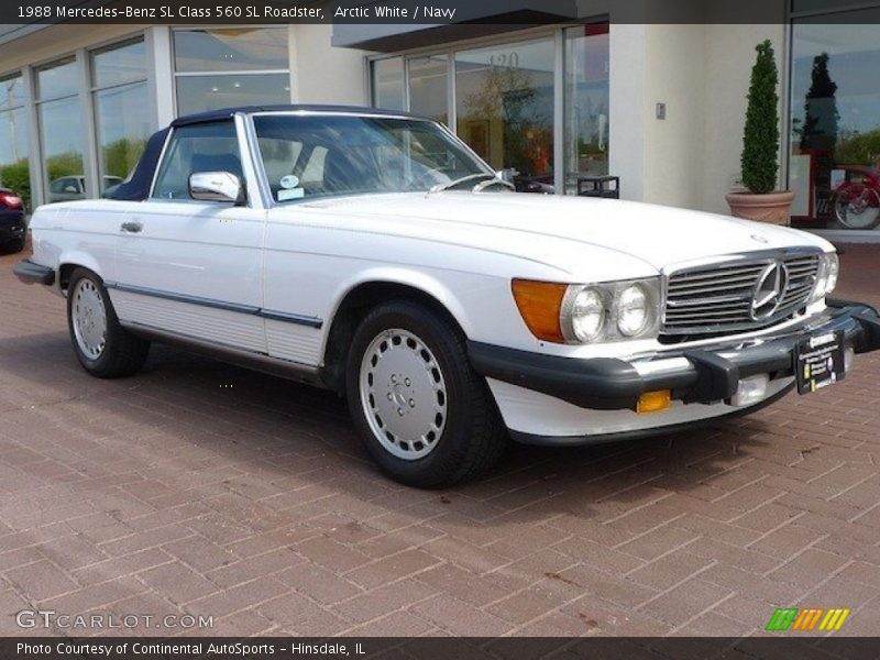 Arctic White / Navy 1988 Mercedes-Benz SL Class 560 SL Roadster