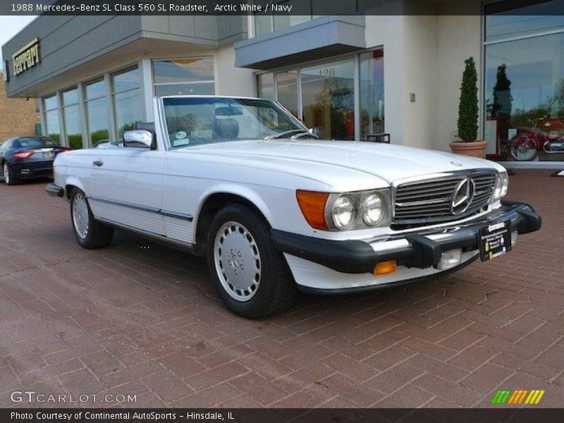 Arctic White / Navy 1988 Mercedes-Benz SL Class 560 SL Roadster