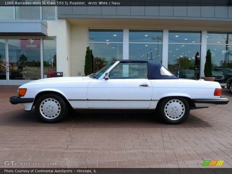Arctic White / Navy 1988 Mercedes-Benz SL Class 560 SL Roadster