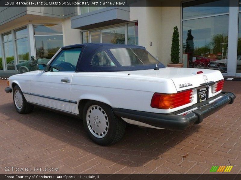 Arctic White / Navy 1988 Mercedes-Benz SL Class 560 SL Roadster