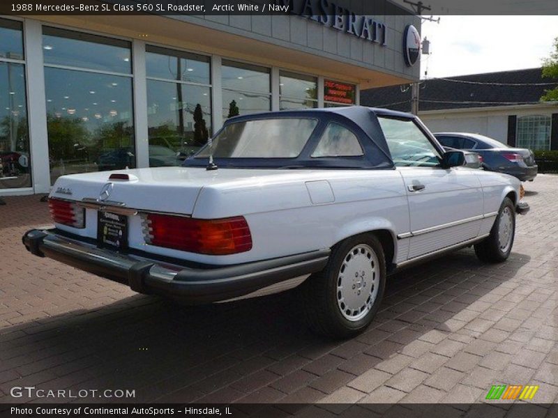 Arctic White / Navy 1988 Mercedes-Benz SL Class 560 SL Roadster