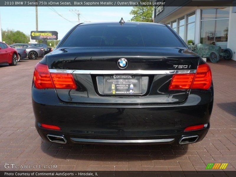 Black Sapphire Metallic / Oyster/Black Nappa Leather 2010 BMW 7 Series 750i xDrive Sedan