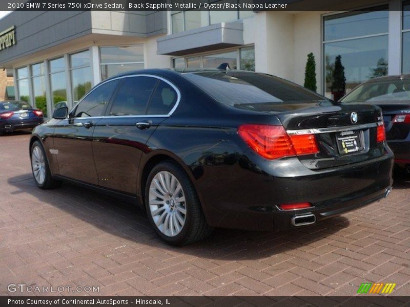 Black Sapphire Metallic / Oyster/Black Nappa Leather 2010 BMW 7 Series 750i xDrive Sedan