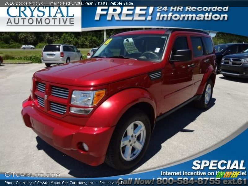 Inferno Red Crystal Pearl / Pastel Pebble Beige 2010 Dodge Nitro SXT