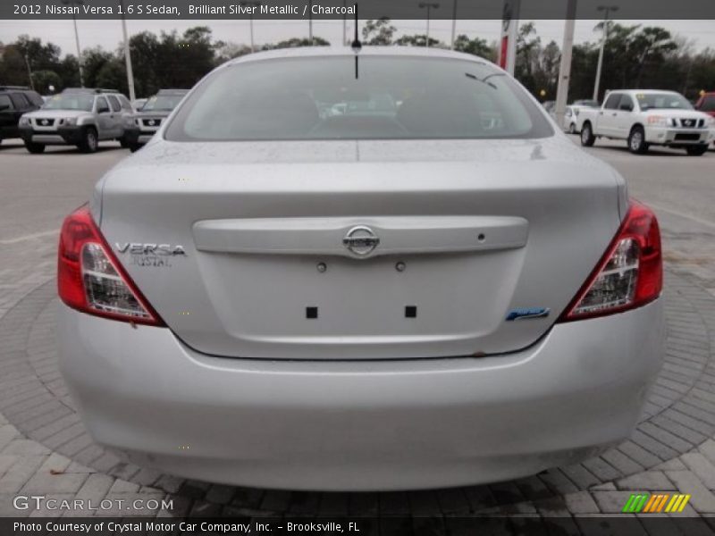 Brilliant Silver Metallic / Charcoal 2012 Nissan Versa 1.6 S Sedan