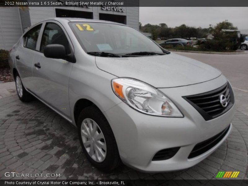 Brilliant Silver Metallic / Charcoal 2012 Nissan Versa 1.6 S Sedan