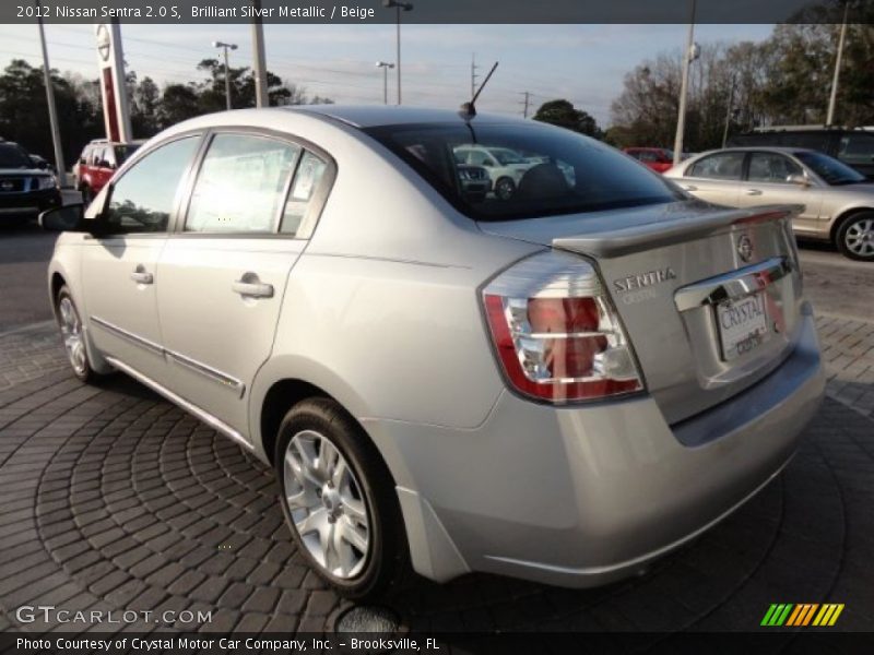 Brilliant Silver Metallic / Beige 2012 Nissan Sentra 2.0 S