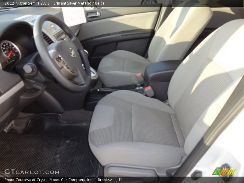 Brilliant Silver Metallic / Beige 2012 Nissan Sentra 2.0 S