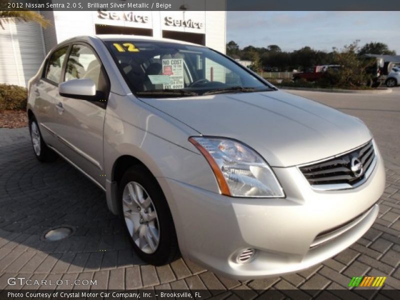 Brilliant Silver Metallic / Beige 2012 Nissan Sentra 2.0 S