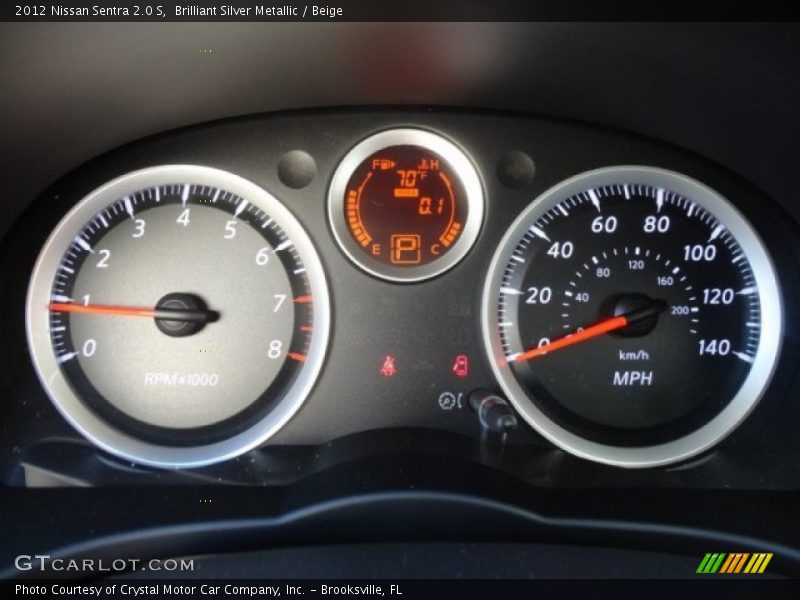 Brilliant Silver Metallic / Beige 2012 Nissan Sentra 2.0 S