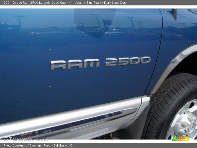 Atlantic Blue Pearl / Dark Slate Gray 2004 Dodge Ram 2500 Laramie Quad Cab 4x4