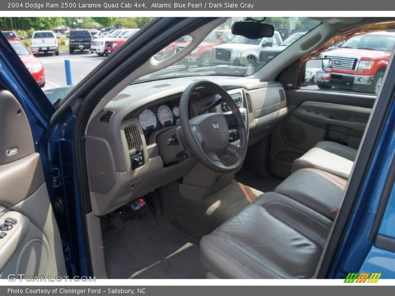 Atlantic Blue Pearl / Dark Slate Gray 2004 Dodge Ram 2500 Laramie Quad Cab 4x4