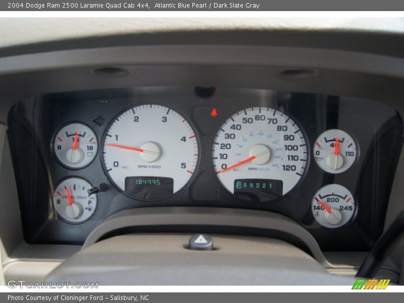 Atlantic Blue Pearl / Dark Slate Gray 2004 Dodge Ram 2500 Laramie Quad Cab 4x4