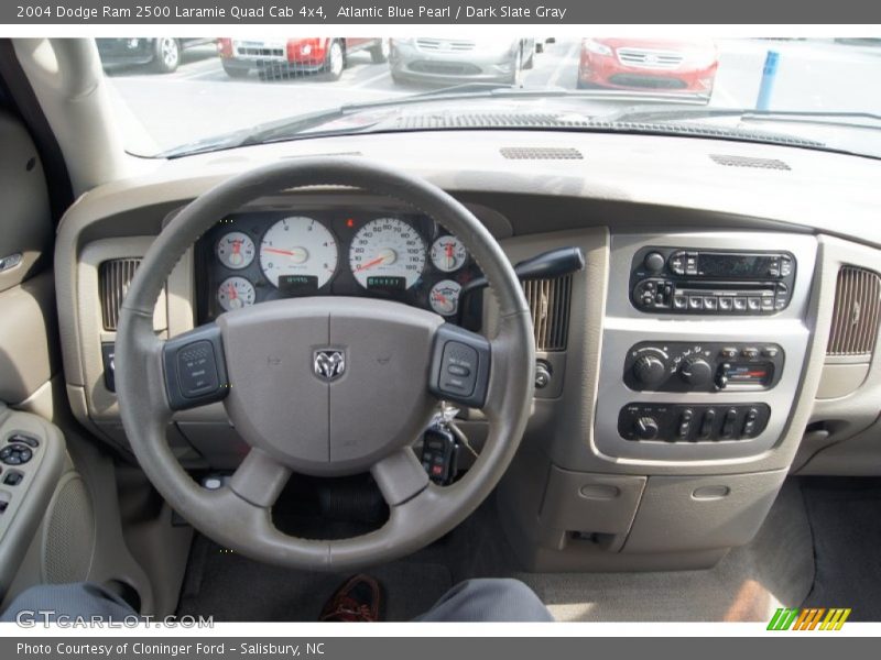 Atlantic Blue Pearl / Dark Slate Gray 2004 Dodge Ram 2500 Laramie Quad Cab 4x4