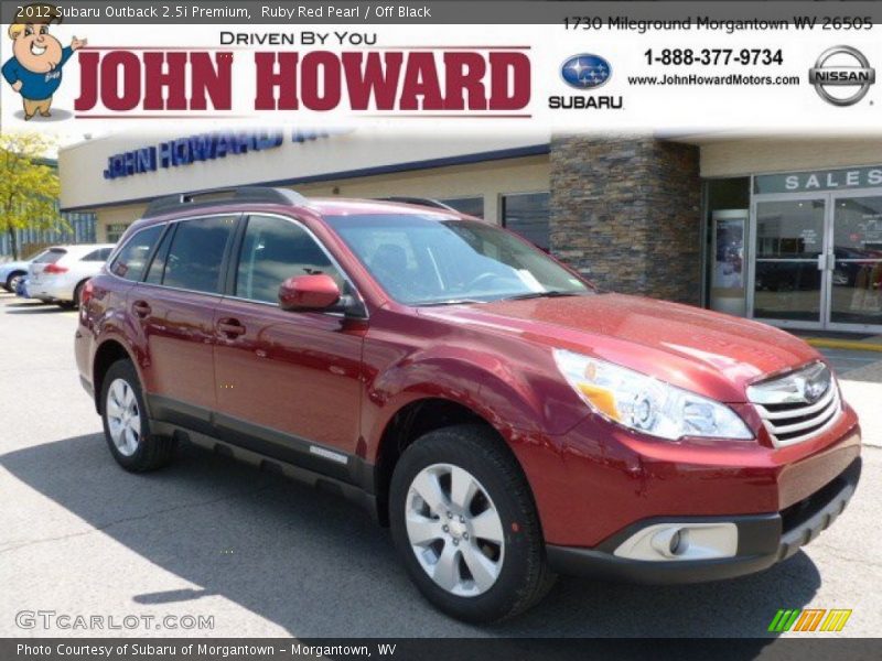 Ruby Red Pearl / Off Black 2012 Subaru Outback 2.5i Premium
