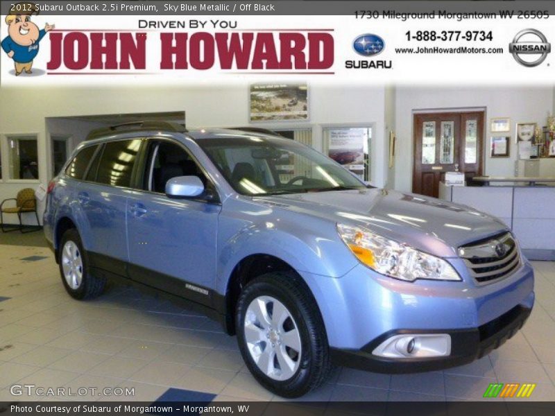 Sky Blue Metallic / Off Black 2012 Subaru Outback 2.5i Premium