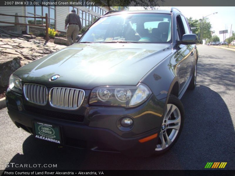 Highland Green Metallic / Grey 2007 BMW X3 3.0si