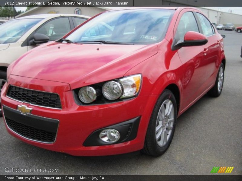 Victory Red / Jet Black/Dark Titanium 2012 Chevrolet Sonic LT Sedan