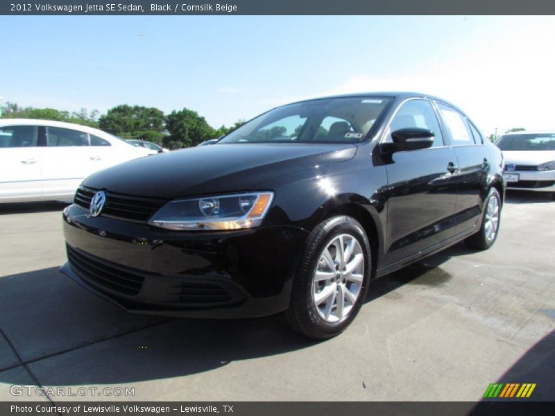 Black / Cornsilk Beige 2012 Volkswagen Jetta SE Sedan