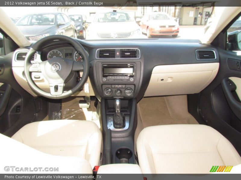 Black / Cornsilk Beige 2012 Volkswagen Jetta SE Sedan
